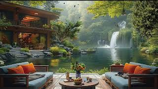 Gentle, Warm Outdoor Cafe Space☕ Relaxing Jazz Piano Music for Working and Studying