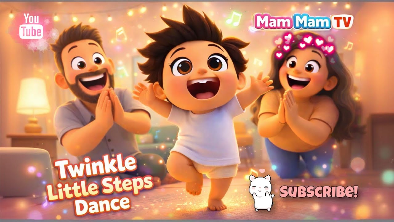 Twinkle Twinkle Little Steps ✨ | Cute Baby Dance Song 💃 | 3D Cartoon Kids Rhyme | Mam Mam TV