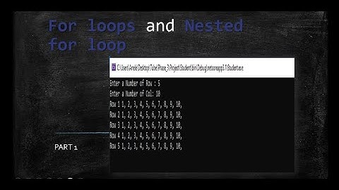 for loops c# and nested for loop for beginners