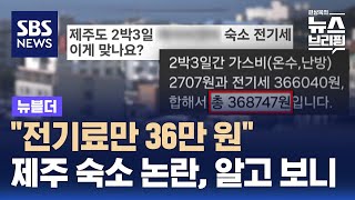 "전기료만 36만 원"…제주 숙소 논란, 알고 보니 / SBS / 뉴블더