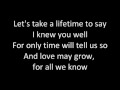 For all we know - Karaoke