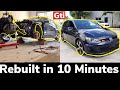 Rebuilding a WRECKED MK7 Volkswagen Gti in 10 Minutes