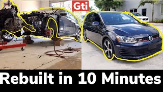 Rebuilding a Destroyed Volkswagen GTI in 10 Minutes