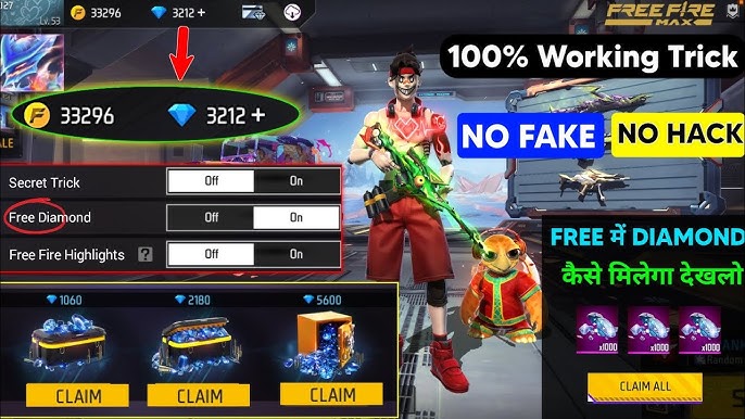 Free Diamonds 💎 Trick 2022, How To Get Free Diamonds In Free Fire Max