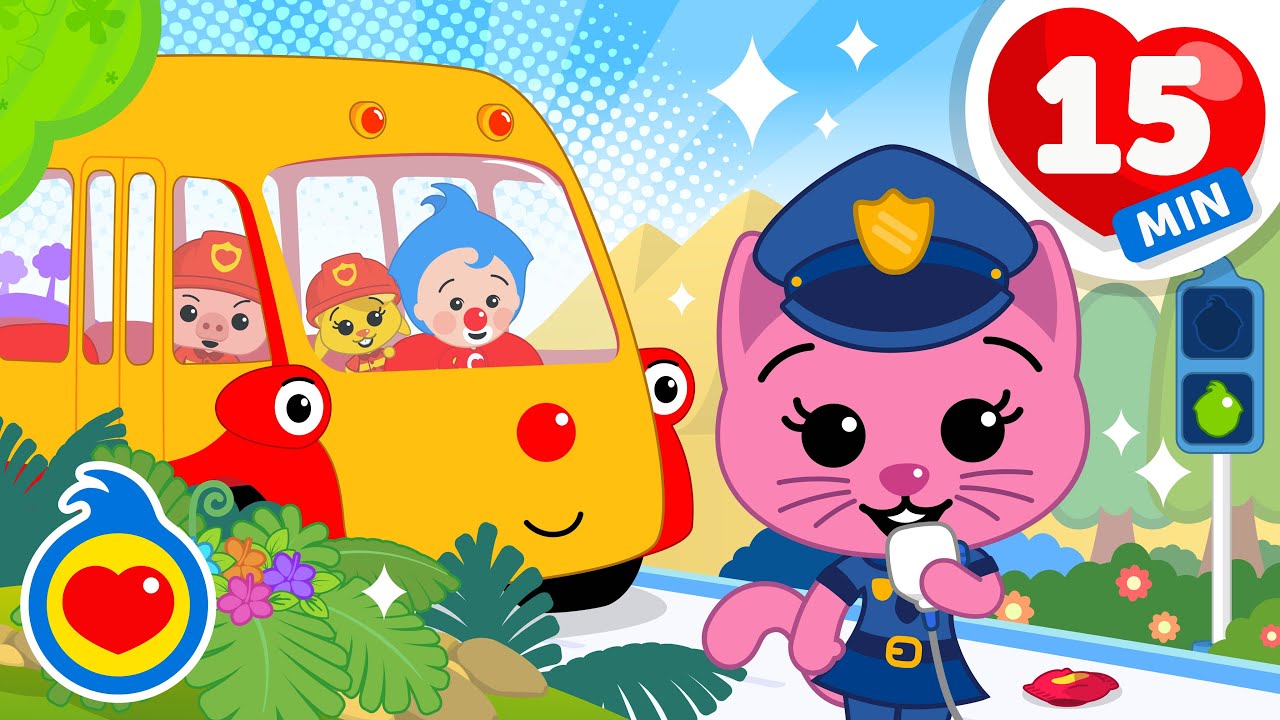 Las Ruedas Del Autobús 🚌🎶 Y Más Canciones Infantiles Para Cantar (15 Min) | Plim Plim