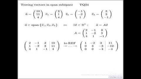 Lecture 8 -- Examples of span subspaces and spanning sets