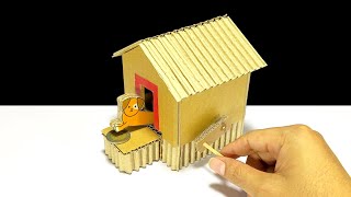 How To Make Dog House Coin Saving Bank From Cardboard | ออมสินมาเอาเข้าบ้าน