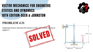 Solved Problem  4.31 | Determine the tension in cable ABD and the reaction at support C