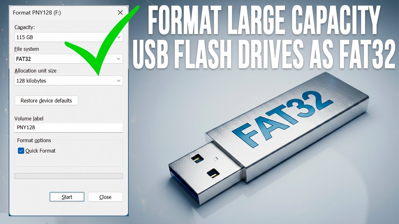 How to Format a Large Capacity USB Flash Drive as FAT32 in Windows 11 ...
