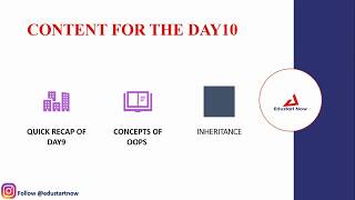 Edustart Now Free Data Science course Day 10 | concepts of oops| Inheritance