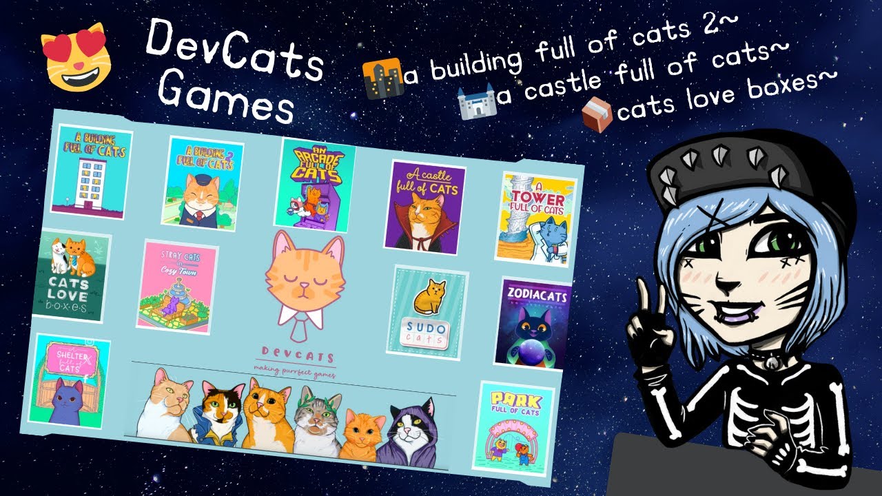 😻cozy catventure continues – playing more DevCats games! [a building full of cats 2]