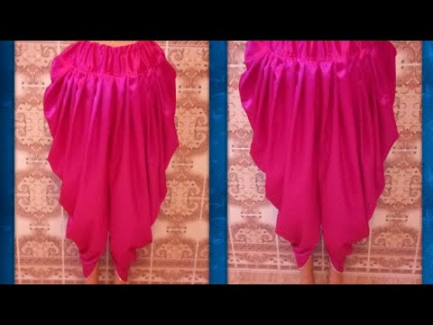 طريقة تفصيل وخياطة سروال درابي ستيل هندي