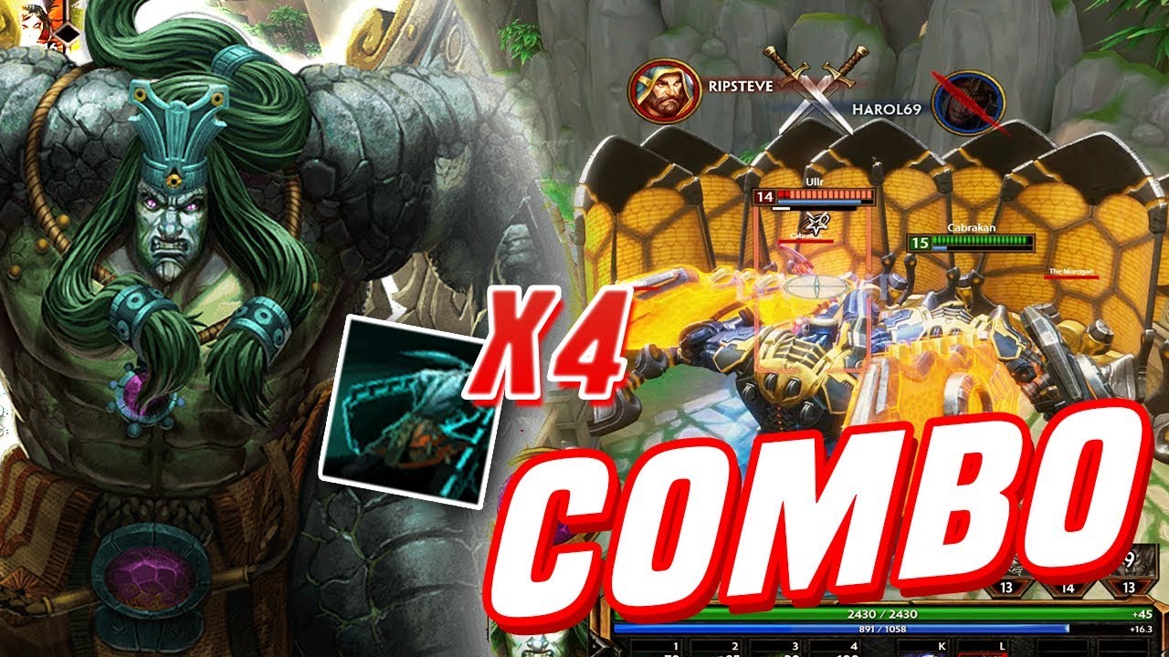 Smite: CABRAKAN SEISMIC CRUSH x4 COMBO!