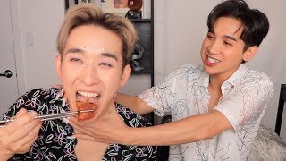 watch us wasted af trying to film a mukbang