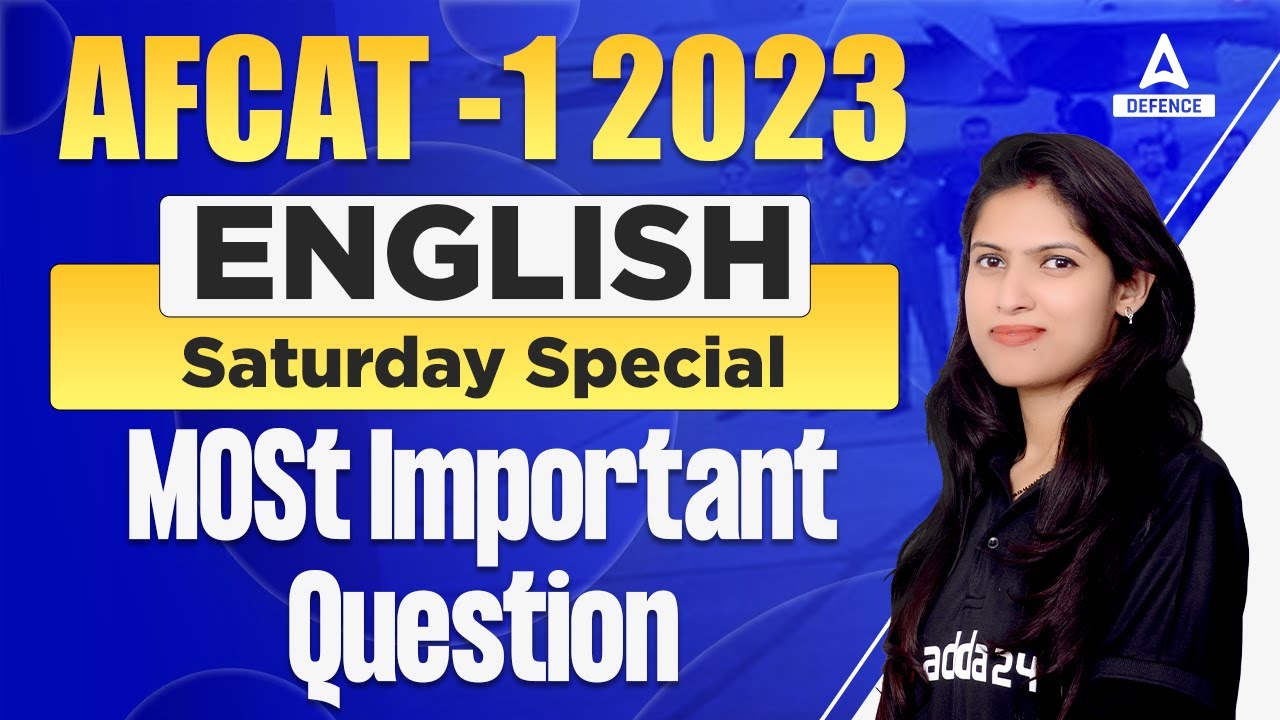 AFCAT -1 2023 | ENGLISH Saturday Special Most Important Question by ...