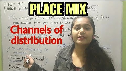 What is place mix |Channels of distribution | Marketing Management |Business Studies |Shruti Gupta ❤
