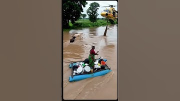 Helicopter Rescue Amid the Storm #trending #shorts #flood #viralvideo