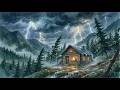 Sleeping During a Thunderstorm in a Lonely Cabin 🌧️ | Ghibli Style ASMR Ghibli Style Ambience