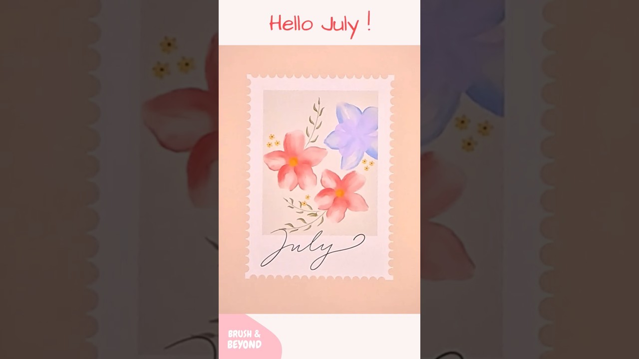 Hello July 🌸 Soft Floral Stamp Art in Procreate 