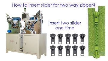 How to  insert two slider for two way zipper machine? plastic zipper slider machine HY-133S-S