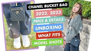 🖤  CHANEL Bucket Bag 2022 2023, Chanel 22S Bucket bag, unboxing, model shots, price and details