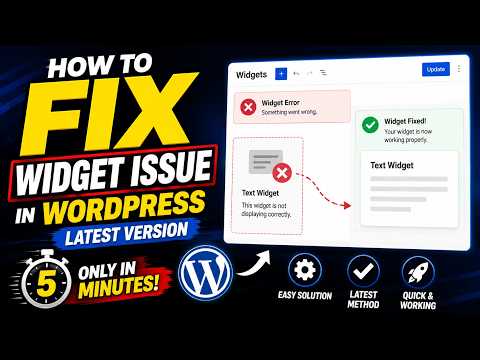 How to fix widget issue in WordPress latest version only in 5 minutes