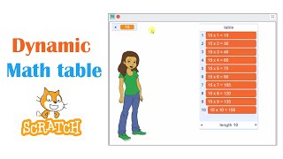 How to make dynamic math table in scratch | Scratch Tutorial screenshot 5