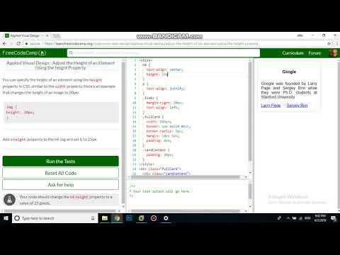 Applied Visual Design   Adjust the Height of an Element Using the height Property free code camp  Da