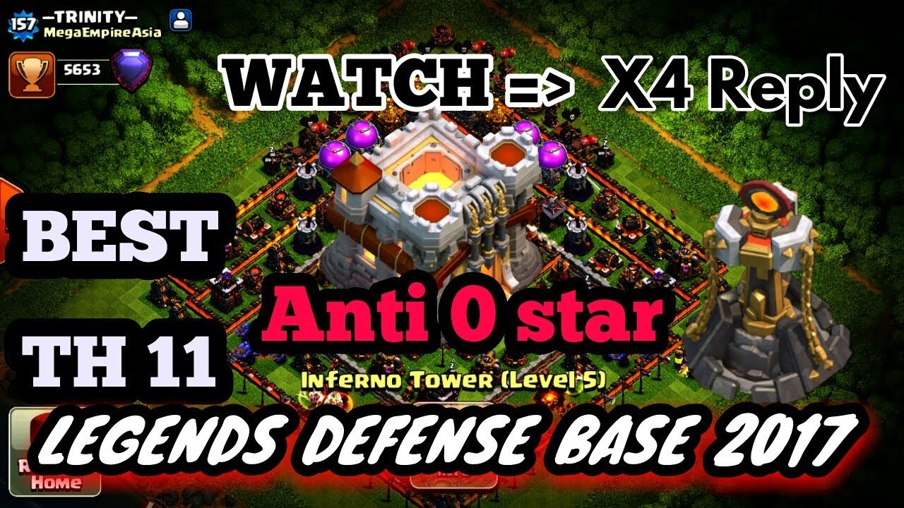 Anti 0 Star Defense Base For Legendary Players / Titan Defense Base with Reply 4 win reply