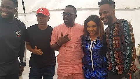 Reminise, Nice and Mz kiss chilling with Pasuma at the Mega youth concert in Agege