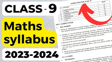 Maths Syllabus Class-9 2024 | Class 9 Maths Reduced Syllabus CBSE NCERT | Deleted Syllabus 2023-24