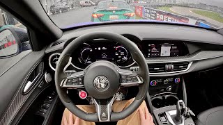 2023 Alfa Romeo Giulia Quadrifoglio vs. Stelvio Quadrifoglio - POV Track Test