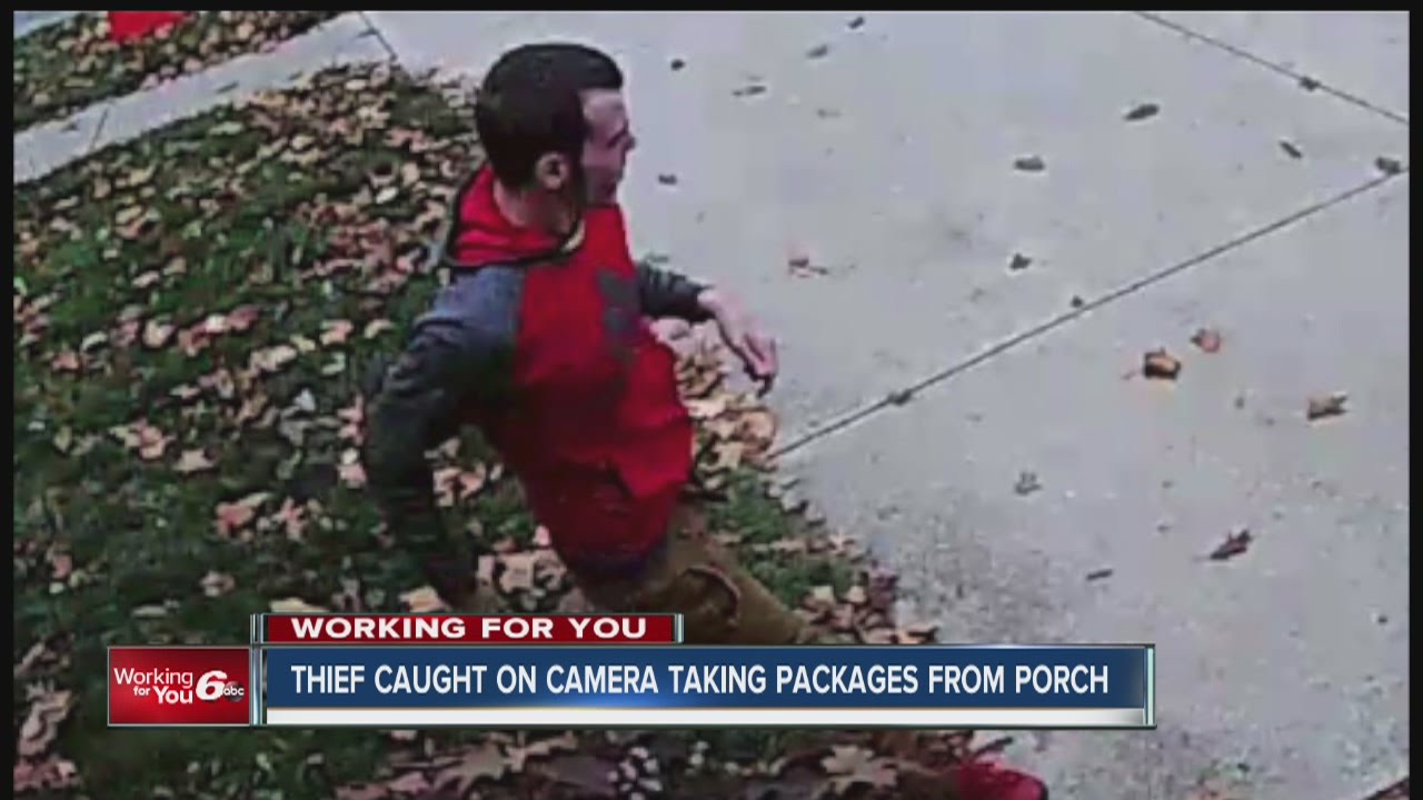Thief caught on camera taking packages from porch - YouTube