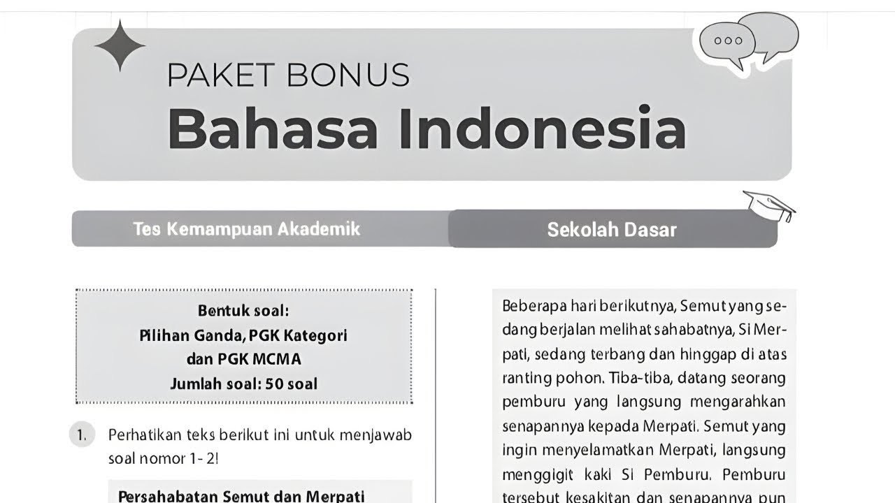 Contoh Soal TKA Bahasa Indonesia SD Kelas 6 dan Pembahasan