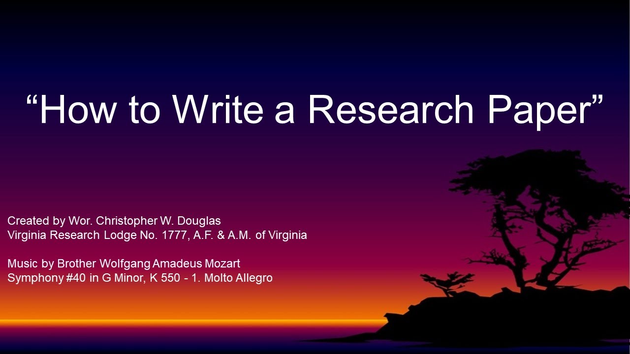 how to write a research paper youtube video