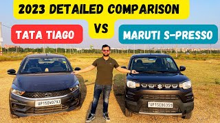 New Tata Tiago Vs Maruti S-Presso 2023 Comparison | Detailed Comparison | इनकी टक्कर तो बनती है 🔥