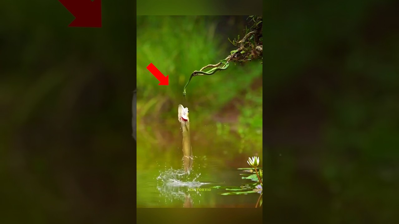 പാമ്പിനെ പിടിക്കാൻ മീൻ ചാടിയപ്പോൾ സംഭവിച്ചത് 😮 | #shorts