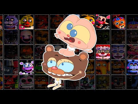 Mongo e Drongo bebês em Five Nights at Freddy's Ultimate Custom Night - FNAF UCN em Desenho animado