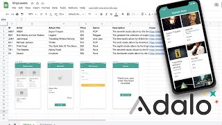 Create your mobile app (iOS/Android) with the Google Sheets data in Adalo + SheetDB (NO CODE) screenshot 1