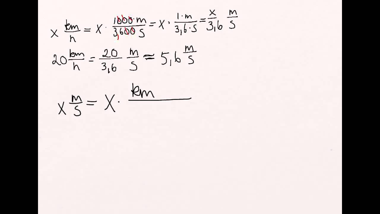 Fra meter sekund til kilometer pr og omvendt YouTube