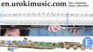 Flute lessons Jingle Bell Rock Sheet Music Tutorial Part#1 um-i352