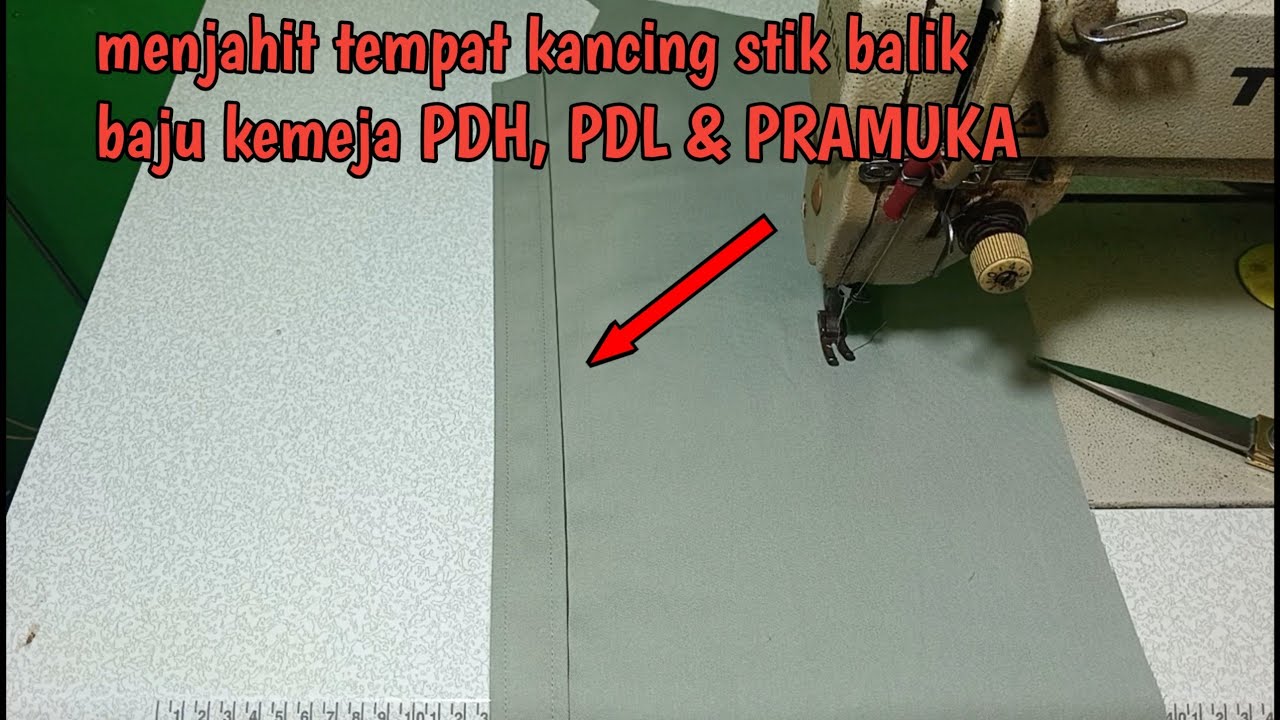 Menjahit tempat kancing stik balik untuk baju PDH, PDL, & PRAMUKA