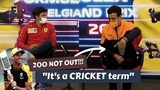 Cricket Lesson between Daniel & Carlos 🏏 | Belgian Gp