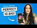 How to write the PERFECT INSTAGRAM BIO & 4 things to avoid!