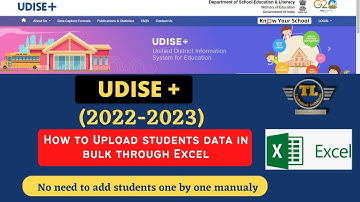 Upload data in bulk through excel | udise plus me student data kaise bhare 2022-2023 | udise plus
