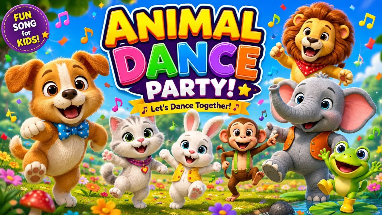 Animal Dance Party! 🐶🐱🐰 | Fun Kids Songs & Nursery Rhymes - YouTube