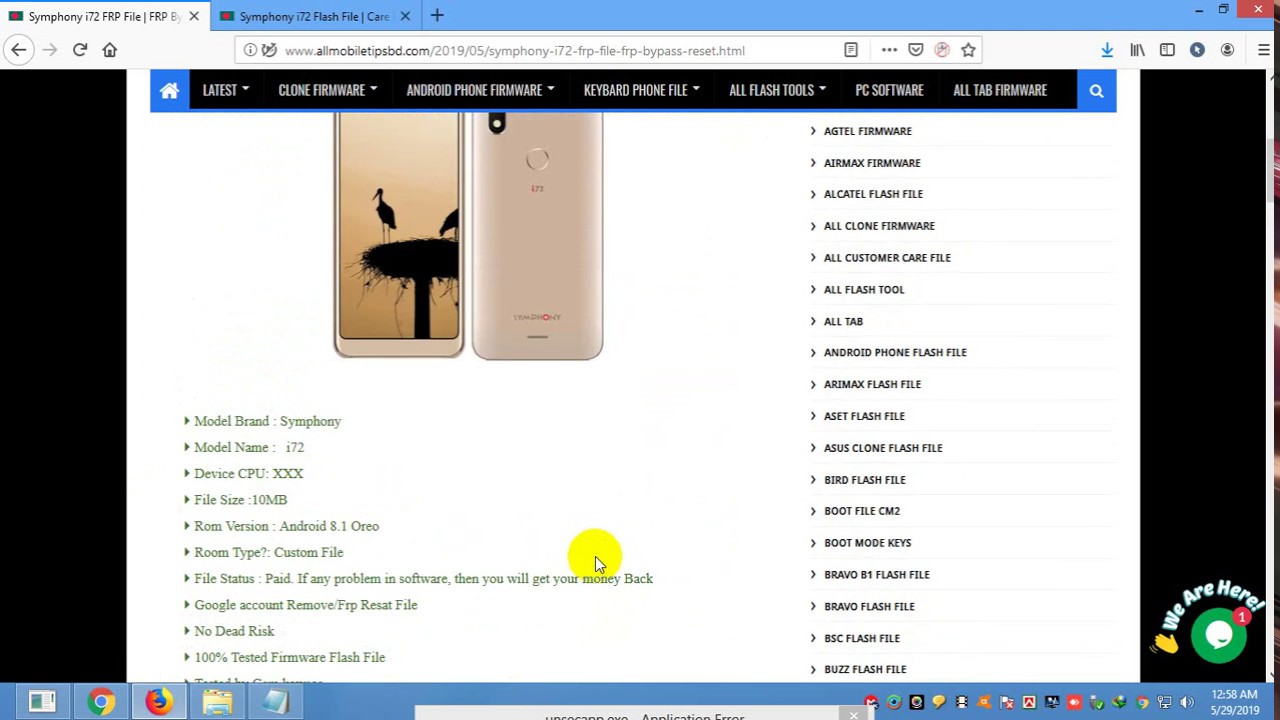 Symphony i72 FRP File | FRP Bypass Reset File |  8.1 Only 10MB File & Tools Without Box