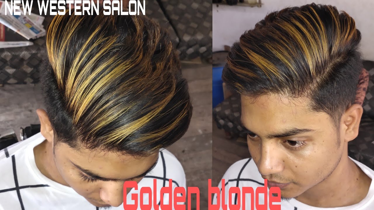 Golden blonde hair color at home | Ghar par hair color kese kare - YouTube