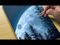 Full Moon Painting / Acrylic Painting for Beginners