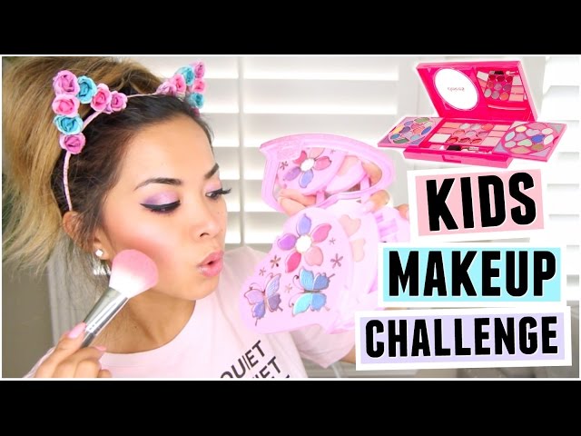 FULL FACE USING ONLY KIDS MAKEUP !!! 